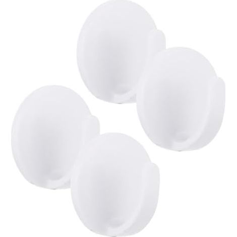 Set of 4 Powerful White Plastic Magnetic Hooks, Compact and Practical for Refrigerator, Freezer, Magnetic Kitchen Storage, Key Holder, Utensils - (1/5)
