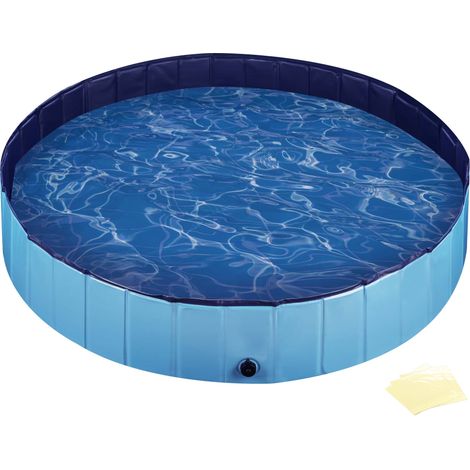 Fudajo Hundepool 160 x 30 cm rutschfestes Hundeplanschbecken, Hundeschwimmbad faltbar aus PVC, Hundebadewanne mit verstärkten Kanten, tragbarer Pool für Hunde