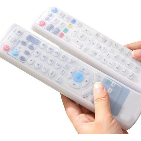 Couvercle de la Télécommande du Téléviseur, Protection à Distance Silicone Couvercle, Étui en Silicone pour Télécommande, Couverture Télécommandée Boîtier, 18.5x5cm+21cm5cm Transparent 2 Pack (1/5)
