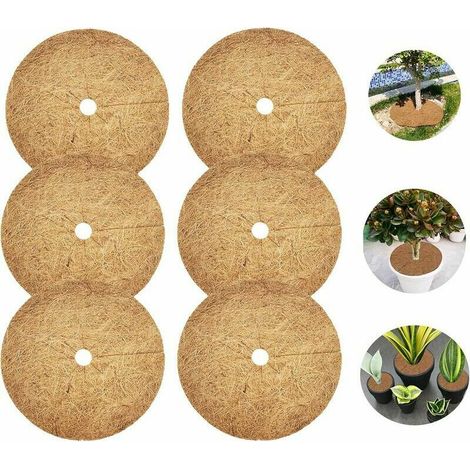 Tapis Coco Plante, Disque de Paillage Coco, Protection d'hiver pour Plantes en Pot, Protéger Les Racines des Plantes en Pot du Gel 20cm (1/5)