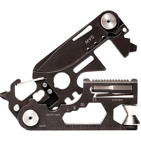 EDC 28 in 1 2-teiliges Multitool, tragbares Metalltaschenwerkzeug für Herren, Schraubendreher, Lineal, Riemenscheibe, Speichenwerkzeug, Flaschenöffner, Drahtschneider, selbstverriegelndes Taschenmesse