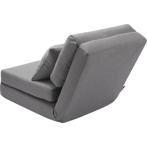 Mophorn Umwandelbares Bodensofa Schlafsofa, 5-fach verstellbares klappbares gepolstertes Sofa mit anpassbarer Rückenlehne & Kissen, faltbares Sofa für Wohn- und Schlafzimmer, grau (1/5)