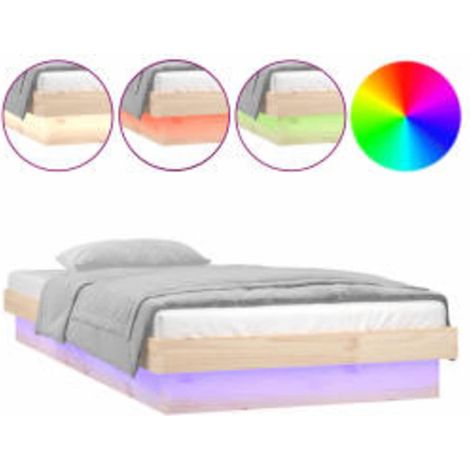 Maison Exclusive - Massivholzbett mit LED-Beleuchtung 100x200 cm (1/5)