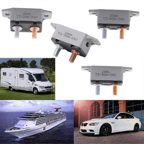 Disjoncteur à réarmement manuel, réarmement automatique des fusibles 20A, 30A, 40A, 50A pour voitures et camions - 40A (1/4)