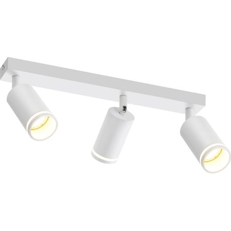 Plafoniera GBLY Faretto da Soffitto 3 Lampadine  Moderna: Bianca Faretto GU10 Faretti Orientabili a 355° Lampada da Ingresso per Interni  in Metallo per Corridoio Cucina Soggiorno, Senza Lampadina