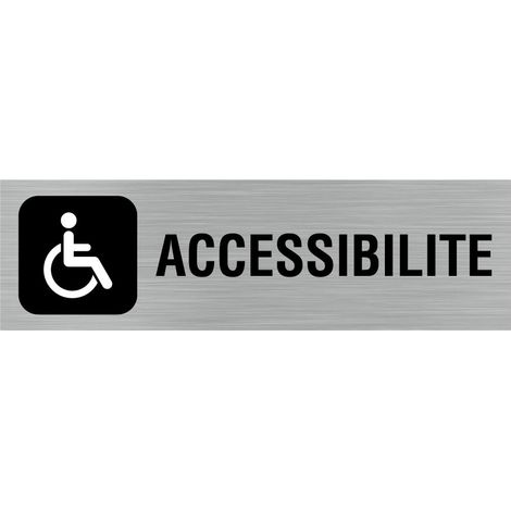 Pictogramme Logo PMR Accessibilité (Q0435).- Plaque aluminium brossé - (1/5)