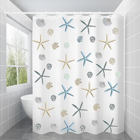 CCYKXA  PEVA shower curtain - 120 x 200 cm - Waterproof - For bathroom, bathtub - Washable - With eyelets and shower curtain rings
