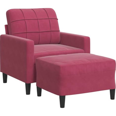 Maison Exclusive - Sessel mit Hocker Weinrot 60 cm Samt
