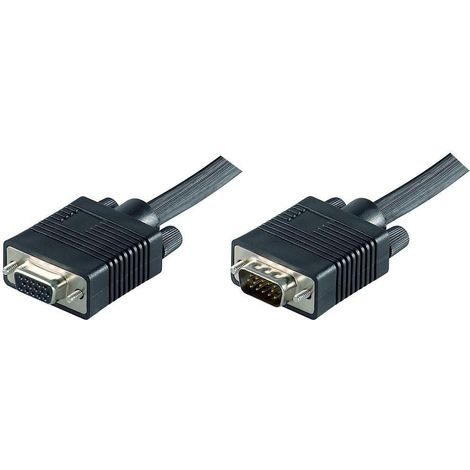 MicroConnect MONGH5B - 5 m - VGA (D-Sub) - VGA (D-Sub) - Mâle - Femelle - Noir