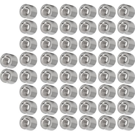 50 Stück M6-Innengewinde-Verbindermuttern, rostbeständiges Rundverbinder-Set, für den Innen- und Außenbereich (1/5)