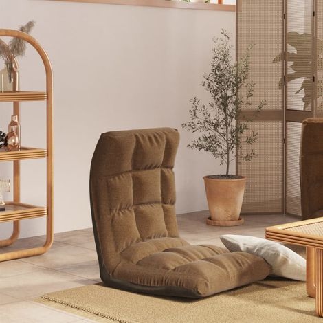 Silla de suelo plegable de tela marrón vidaXL (1/5)