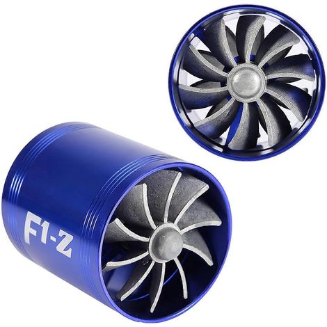 Turbonator, compresseur à turbine à double ventilateur pour admission d'air de voiture, économie de carburant essence, turbo bleu