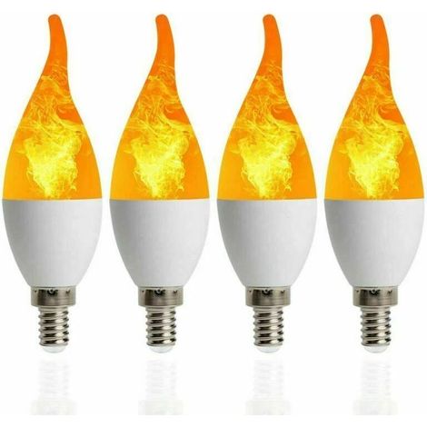Ampoule LED E14 effet flamme 3W décorative à lumière vacillante avec 3 modes d'éclairage, intensité variable, style vintage