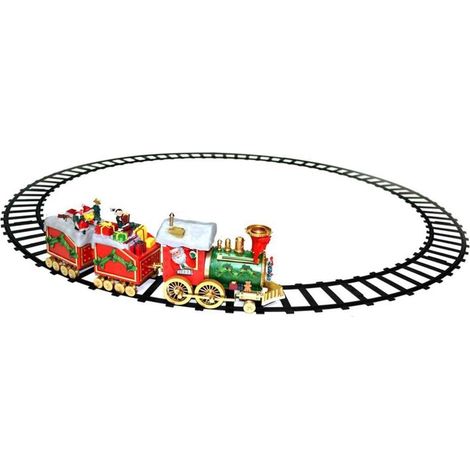 Treno natalizio grande con musica e movimento trenino per sotto albero di Natale addobbi decorazioni natalizie con pista (1/4)