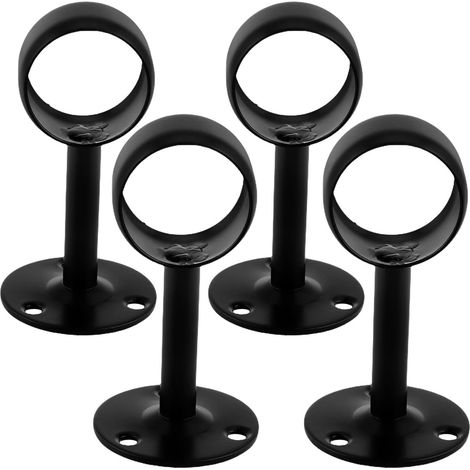 Support de tringle à rideau de douche incurvée, 4 pièces, en acier inoxydable, fixation au plafond, pour salle de bain, charge élevée (1/5)