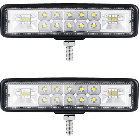 6” Phare LED Moto Phare de Travail led Tracteur 2 Rangs 9-36V 120W 12000LM 6000K Combinaison Spotlight+Floodlight Barre LED Off-road Phare Led 4x4 Pods d'éclairage LED pour Camions SUV Moto (1/5)