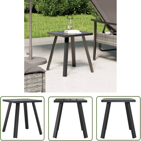 The Living Store Table de jardin anthracite 34x34x38 cm acier - Table De Jardin - Salon De Jardin - Mobilier De Jardin - Table Extérieure - Table Patio (1/5)