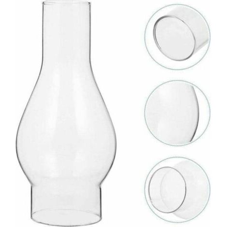 Abat-jour en Verre Transparent pour Lampe à Huile, Cheminée en Verre de Lampe à Pétrole, Abat-jour pour Lampe Kérosène, Accessoires Remplaçables (Size : Small)
