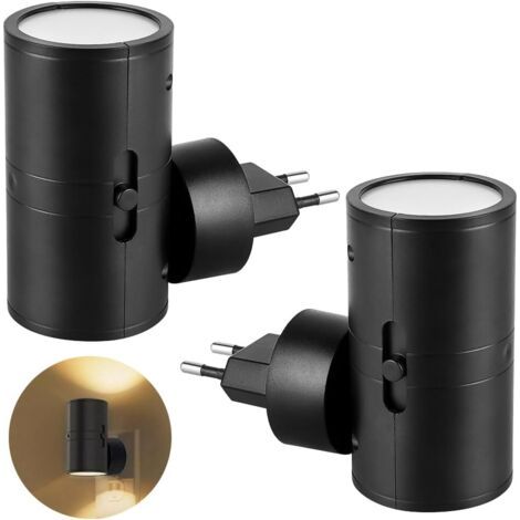 Luce notturna a LED, set da 2 luci notturne a spina con sensore di luce, luminosità regolabile, 100 lumen, luce notturna plug and play per bambini, ideale per camera da letto, cucina, scale, soggiorno (1/5)