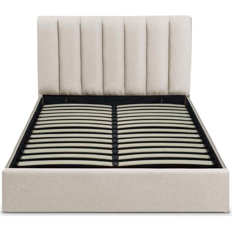 Lit Coffre Design en Tissu "Songa" 140x190cm Beige