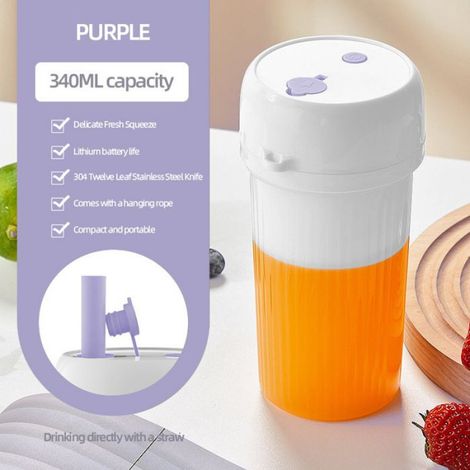 Z2 (blanc et violet) nouvel extracteur de jus, extracteur de jus portable sans fil rechargeable, extracteur de jus multi (1/5)