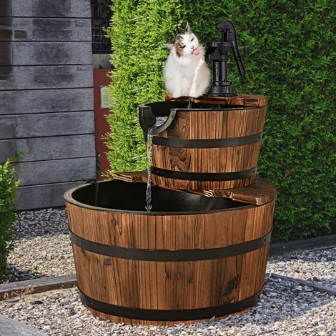 Fontaine de Jardin Fontaine en Cascade avec Pompe 2 Etages Ecoulement d’Eau Ajustable Capacité 19 L CW3116 Maison Chic (1/5)