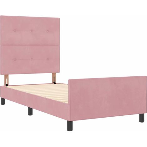 vidaXL Estructura de cama terciopelo rosa 80x200 cm (1/5)