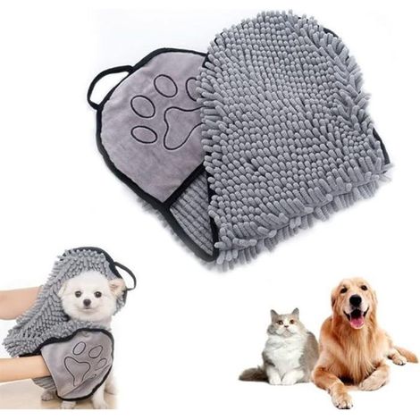 Hunde- und Katzenbadetuch, Badetuch für kleine und mittelgroße Haustiere, Pflegeset (1/4)