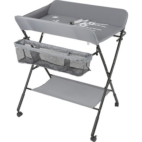 HALOYO Tavolo portatile per la cura dei pannolini Pieghevole  Grigio