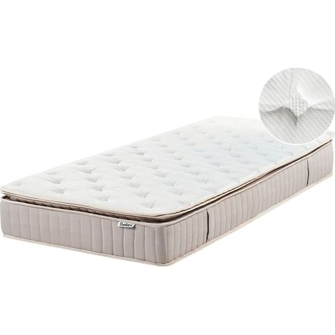 Materasso a duro in lattice da 3 piedi in poliestere sfoderabile con cerniera e design a 7 zone bianco 90 x 200 cm Daydream (1/5)
