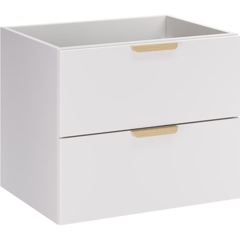 Möbelwaschtisch OSTER 60 cm mattweiß hängend mit 2 Schubladen