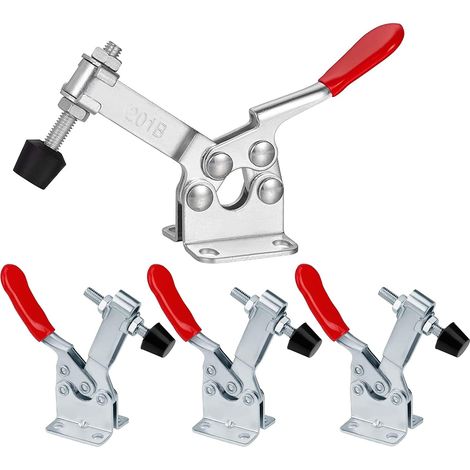 Toggle Clamps Toggle Clamps, Horizontal Toggle Clamp Holding Force Horizontal Clamp Non-Slip Toggle Clamp Welding Hand Tools, GH-201B 90 kg / 198 lb Capacity (4 Pcs) (1/2)