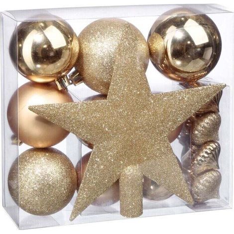 Kit di decorazioni dorate per albero di Natale, 20 cm (1/2)