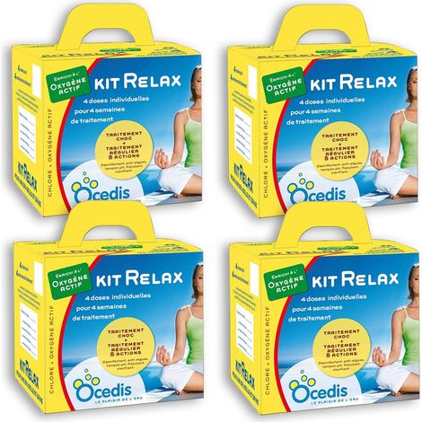 Pack de 4 mois traitement oxygène actif – Kit de traitement piscine 30m³ – Désinfection, action anti-algue, clarifiante – Ocedis
