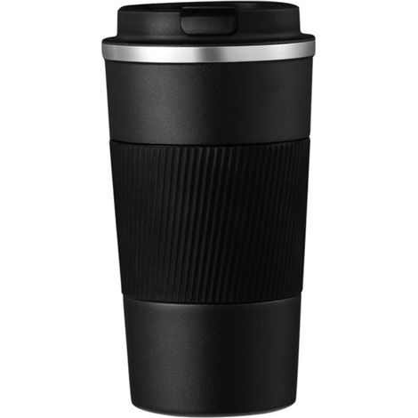 Mug isotherme en acier inoxydable 510 ml, couleur noire, conservation thermique