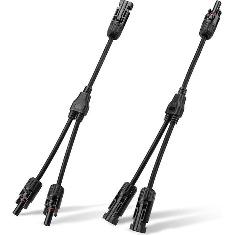 Adaptateurs de connecteurs pour panneaux solaires MC4 en Y, conversion de genre flexible pour connexion parallèle, 1 paire (1/4)