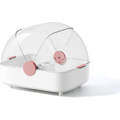 Boîte de rangement multifonction pour couverts, séchoir à baguettes et assiettes avec couvercle, ustensiles de cuisine rose (1/5)