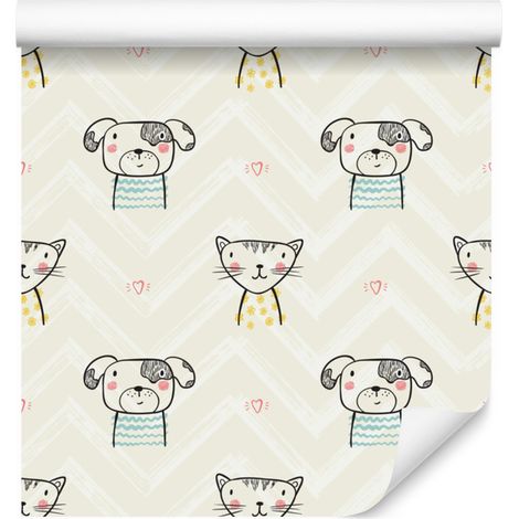Papier peint Chiens et Chats pour Salon et Chambre 50x1000 cm (1/5)