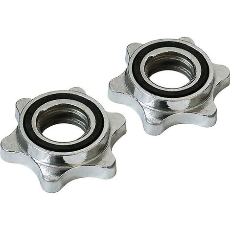 Colliers de serrage en étoile de 25 mm pour barres d'haltères – lot de 2, colliers de serrage chromés (1/5)