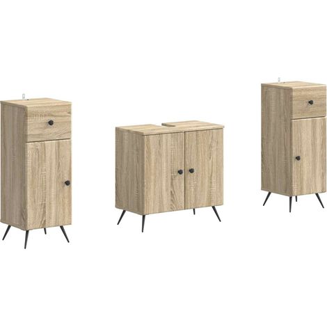 Maison Exclusive - Set di armadietti da bagno in 3 pezzi BREDA Rovere Sonoma (1/5)