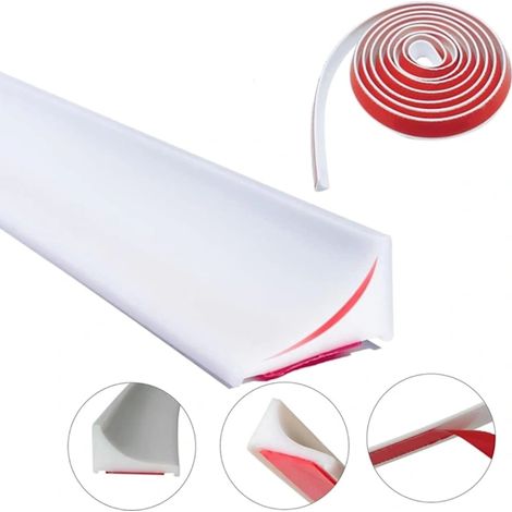 Bande d'étanchéité pour douche, couleur blanche, pour l'entretien et l'usage domestiques, adaptée à une installation résidentielle et à un entretien régulier.-AquaForge (1/5)