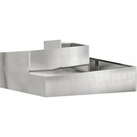 Cache-pot de jardin 100 x 100 x 50 cm design moderne extérieur robuste en acier inoxydable argent (1/5)