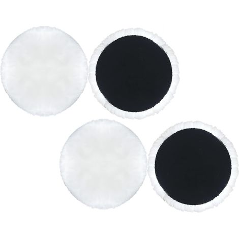 Tampons De Polissage 5 Inch En Laine Synthétique, 4pcs Bonnet Polissage 150mm Pour Voiture Et Meubles, Polishing Bonnets Pad Polissage Laine D’Agneau Artificielle (1/5)