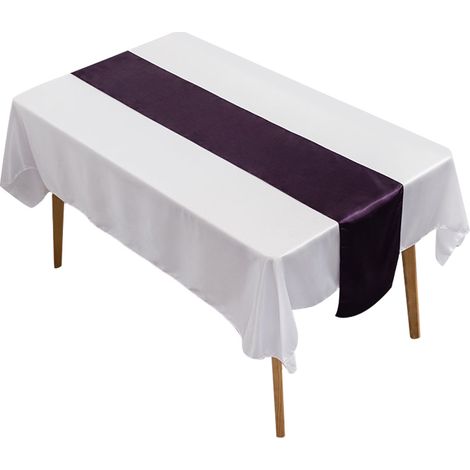 Chemise De Table Satin - 30 cm x 275 cm - Pour Mariage Fête Anniversaire Restaurant - Lot De 10 (1/5)