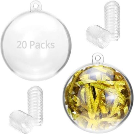 20 Pieces Clear Plastic Balls, Ø5 cm Christmas Balls, Fillable Plastic Balls (1/5)