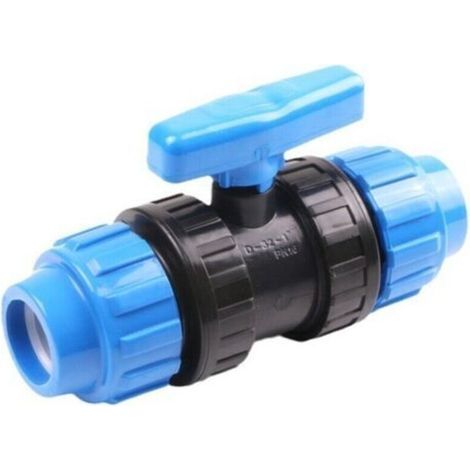 Robinet à boisseau sphérique pour raccords de tuyau d'eau 25 mm – Vanne a compression PN10 de 25mm – Robinet à bille compatible avec tuyaux en polyéthylène PE80 et PE100-1 pièce (1/5)