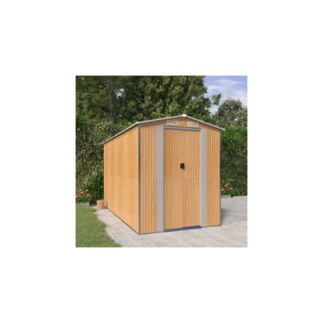 Abri de jardin Marron clair 192x357x223 Acier galvanisé (1/5)