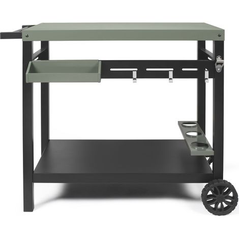 Servierwagen in khaki, 100,5 x 63 x 81 cm - Livoo - GS167V