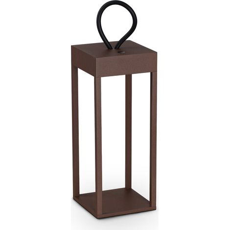 Ideal Lux lampada da tavolo Enya 1 luce LED integrato IP54 coffee metallo