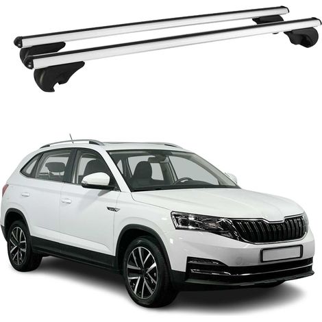 OMAC Aluminium Dachträger Querträger für Skoda Kamiq 2019-2026 – TÜV / DIN 75302:2019 – Abschließbar – Max. 75 kg – 2 Stangen Silber (1/5)